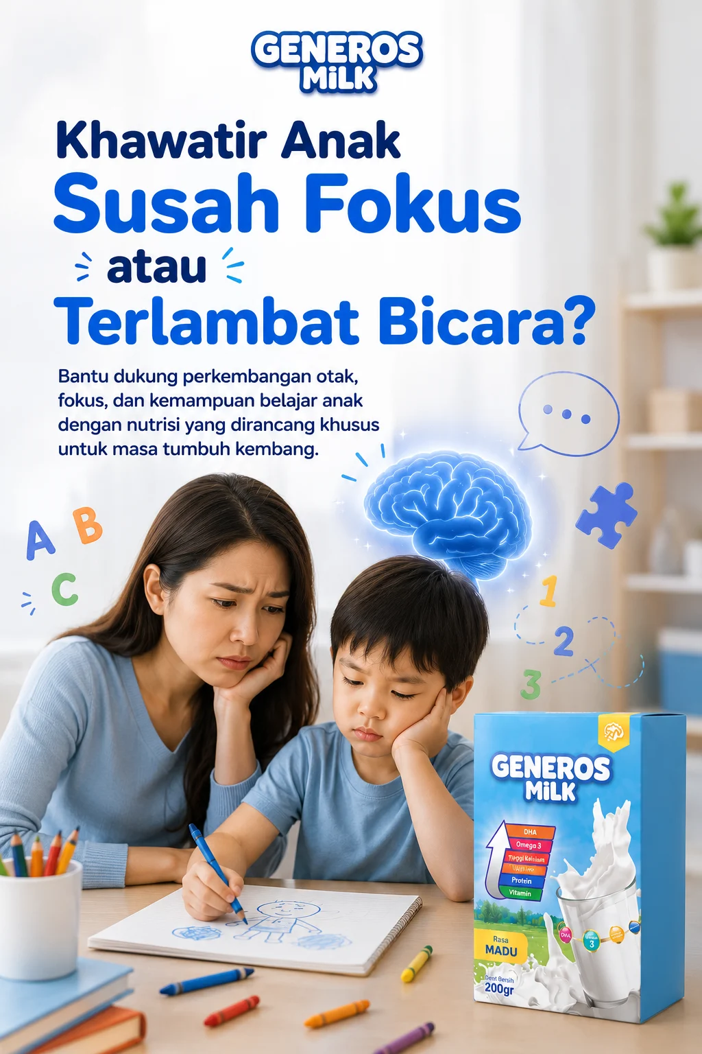 Khawatir anak susah fokus atau terlambat bicara?